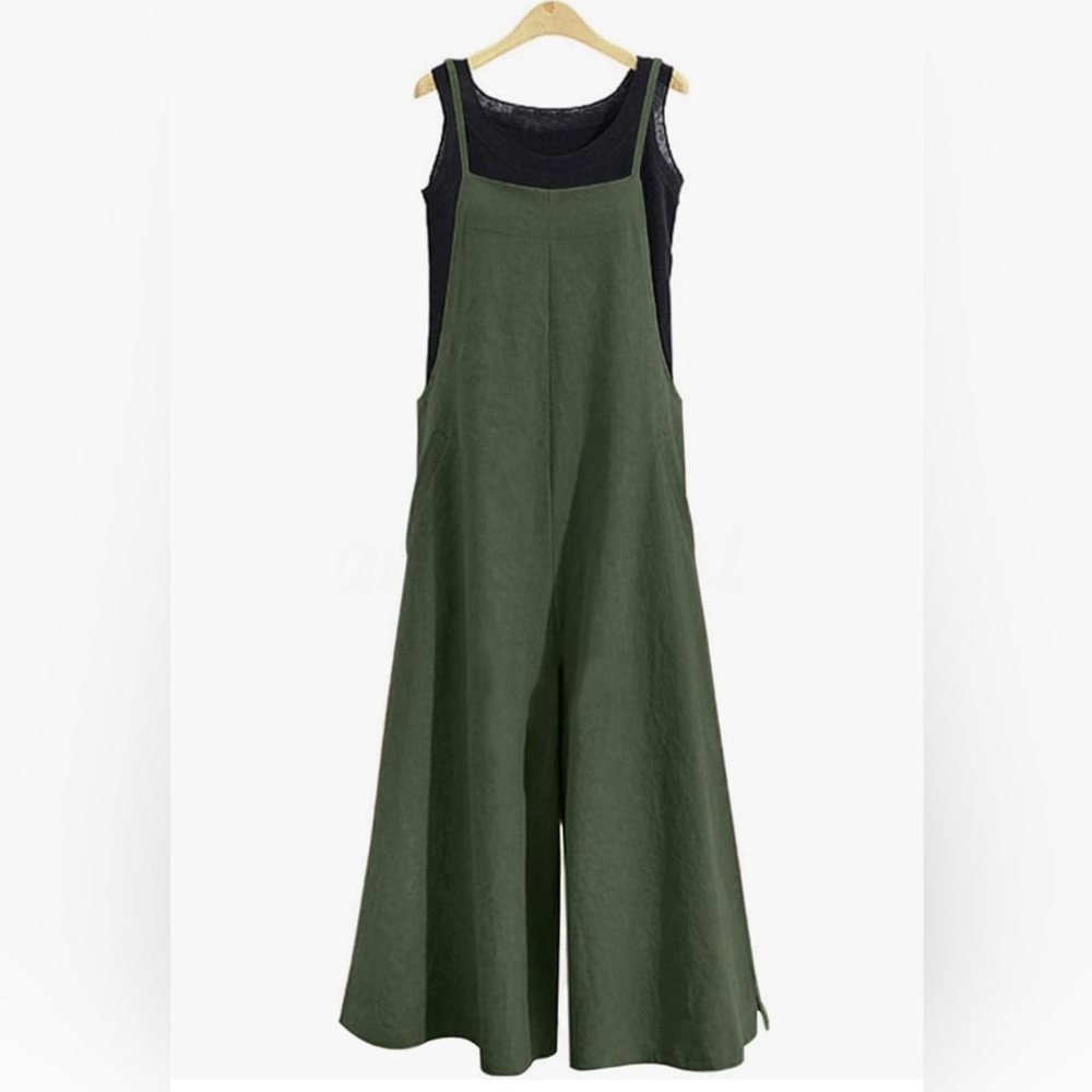 Green Lounge Wide-leg Jumpsuit - Size: S - EUC